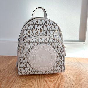 Brand New Michael Kors Abbey Optic White Medium Backpack